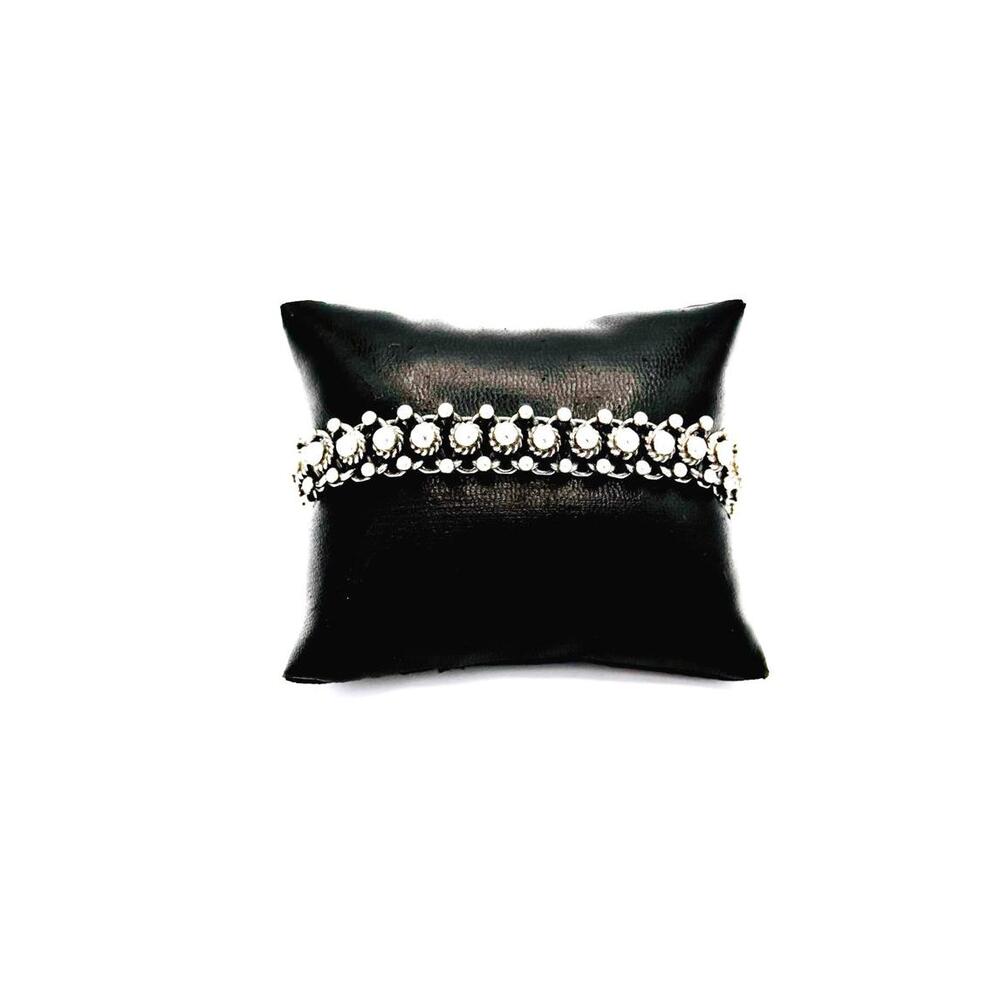 Vintage sterling Bu design bubble beaded 1 - large row 2 - small rows bracelet;